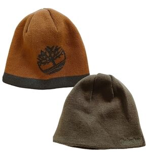 Timberland Kids Beannie NWOT Winter Brown Green Double Sided Cold Weather Baby